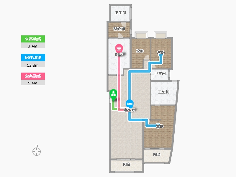 上海-上海市-滨江凯旋门-191.13-户型库-动静线