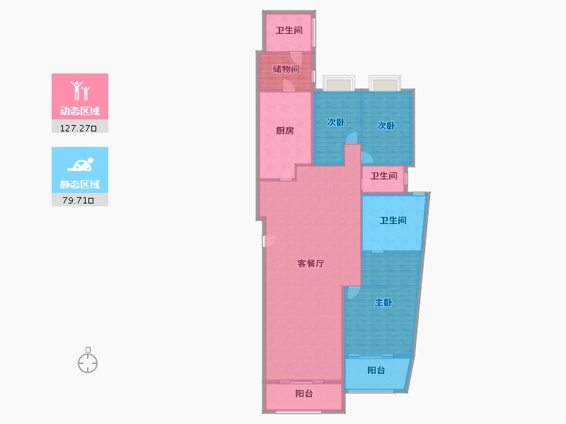 上海-上海市-滨江凯旋门-191.13-户型库-动静分区