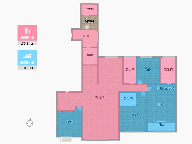 上海-上海市-滨江凯旋门-248.84-户型库-动静分区