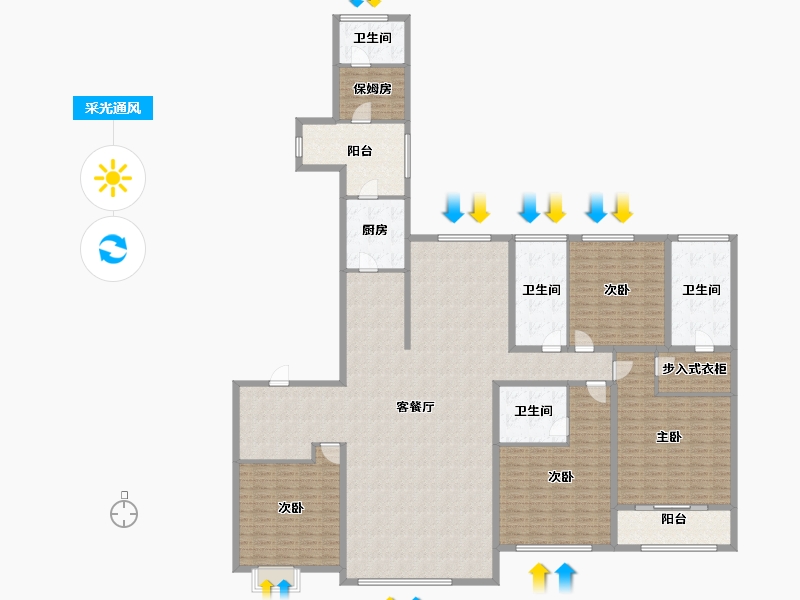 上海-上海市-滨江凯旋门-248.84-户型库-采光通风