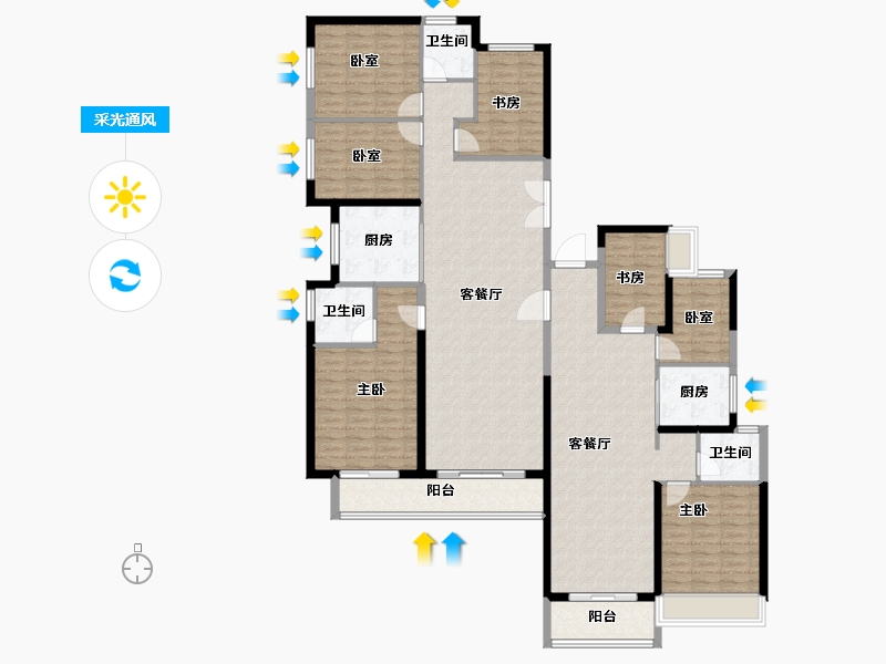 河南省-郑州市-美盛教育港湾-187.19-户型库-采光通风