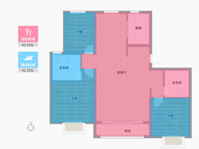 天津-天津市-运河文化城188-94.41-户型库-动静分区