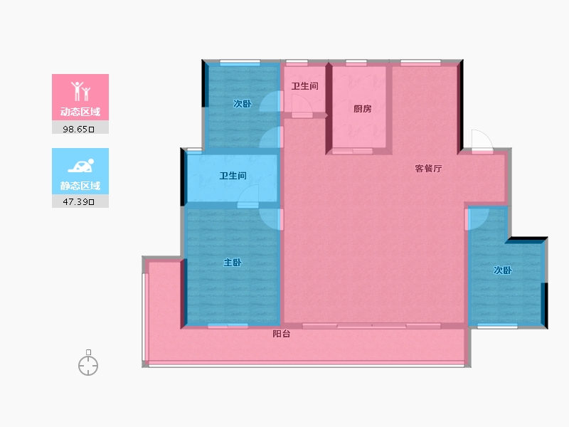 陕西省-西安市-招商央畔-132.00-户型库-动静分区