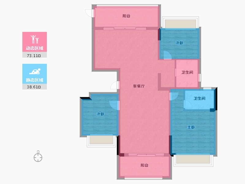 河南省-信阳市-半山学府-100.69-户型库-动静分区