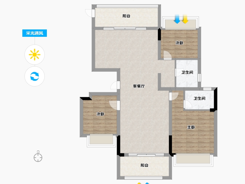 河南省-信阳市-半山学府-100.69-户型库-采光通风