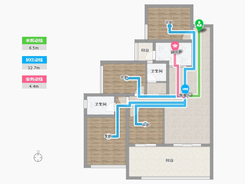 贵州省-六盘水市-城投·凤凰院景-111.88-户型库-动静线