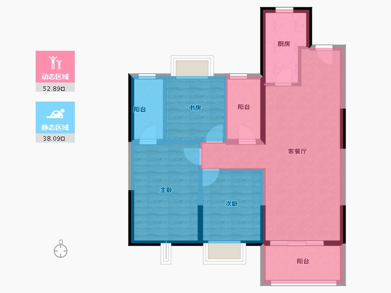 上海-上海市-嘉宝新力梦之晴华庭-81.55-户型库-动静分区