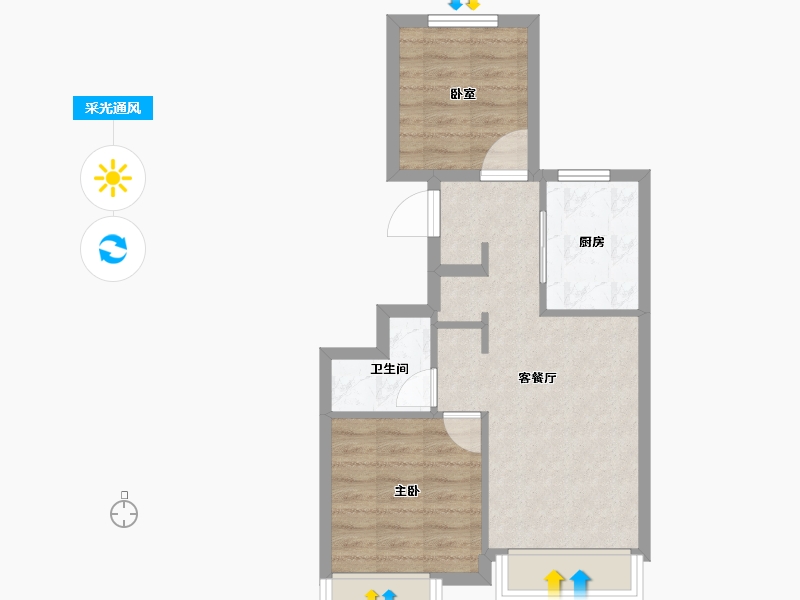 北京-北京市-橡树湾-49.29-户型库-采光通风