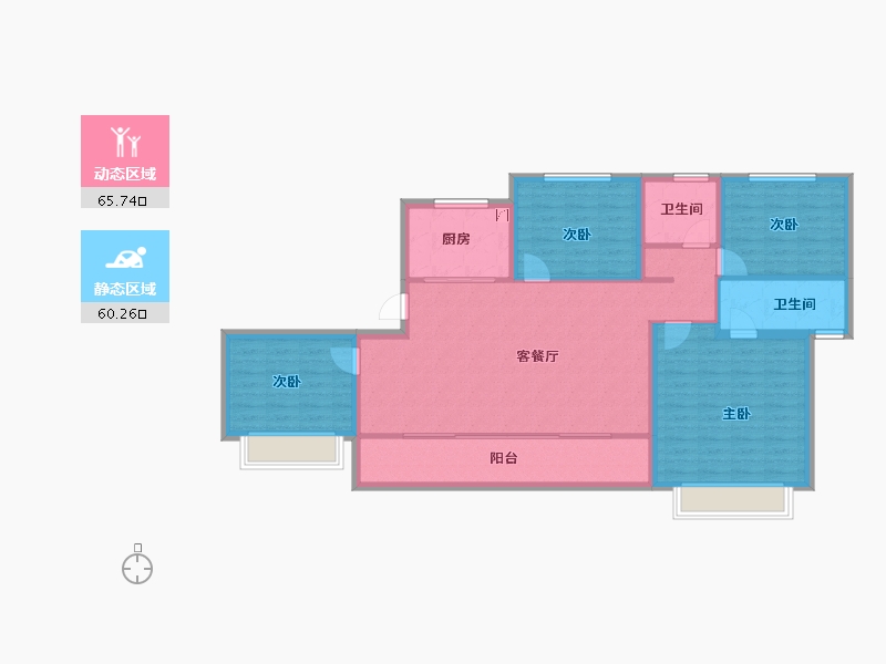 陕西省-西安市-龙湖天奕-114.18-户型库-动静分区