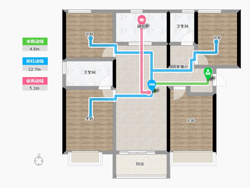 陕西省-西安市-奥园誉府-109.61-户型库-动静线