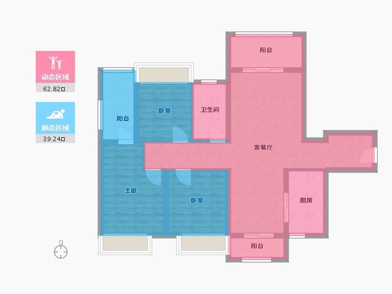 海南省-海口市-海南恩祥新城北大华府-A区-118.00-户型库-动静分区