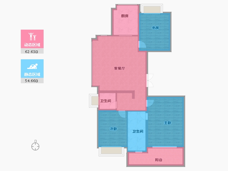 上海-上海市-融创徐汇滨江壹号-105.60-户型库-动静分区