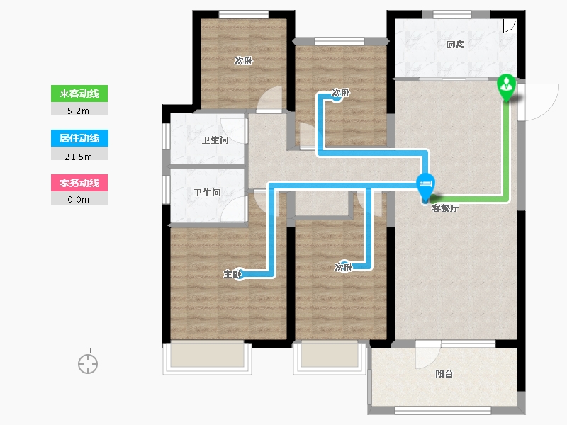 山东省-潍坊市-金大地天泰城-104.00-户型库-动静线