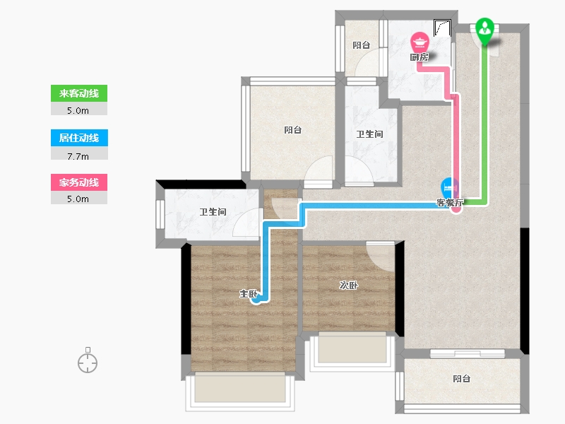 广东省-中山市-龙光·玖誉府-69.47-户型库-动静线