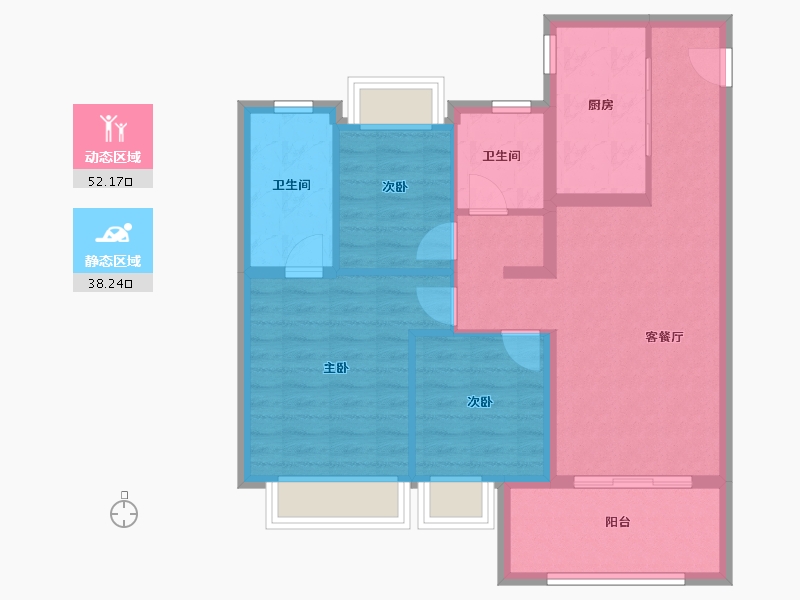 上海-上海市-中骏·璟荟-80.80-户型库-动静分区