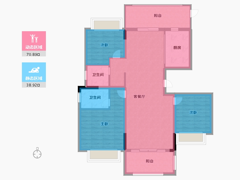 河南省-信阳市-半山学府-98.99-户型库-动静分区