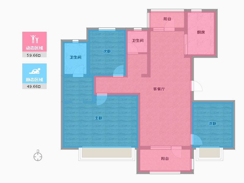 山东省-临沂市-颐龙恒泰·陶然里-96.00-户型库-动静分区