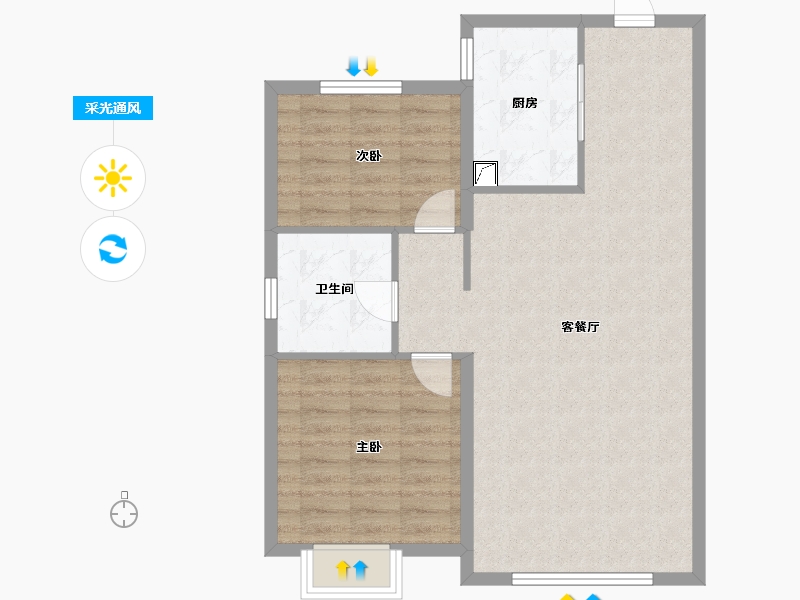 黑龙江省-哈尔滨市-金地峯范-75.43-户型库-采光通风