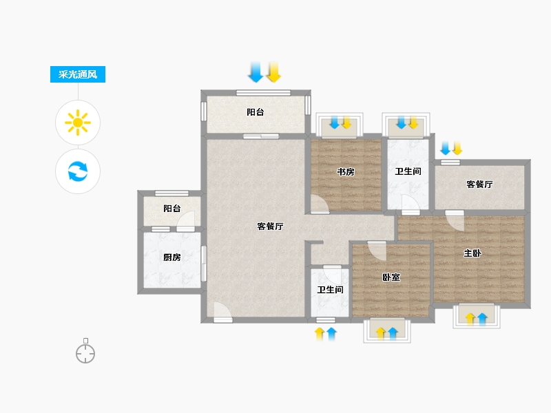 广东省-深圳市-观山瑞苑-105.00-户型库-采光通风