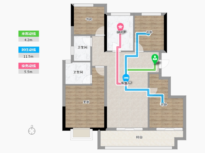 浙江省-宁波市-笙花府-97.18-户型库-动静线