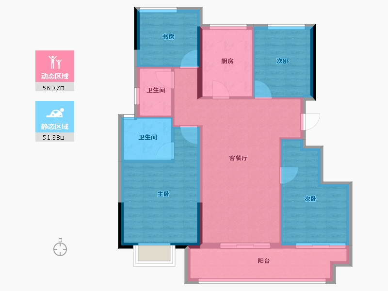 浙江省-宁波市-笙花府-97.18-户型库-动静分区