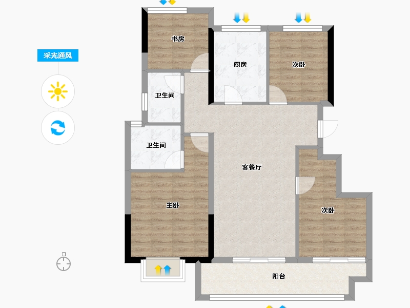 浙江省-宁波市-笙花府-97.18-户型库-采光通风