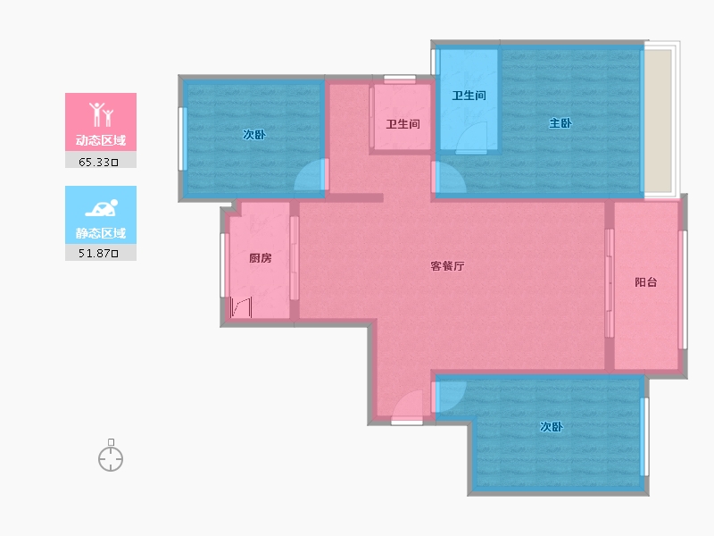 河南省-安阳市-泰和府商住小区-105.00-户型库-动静分区