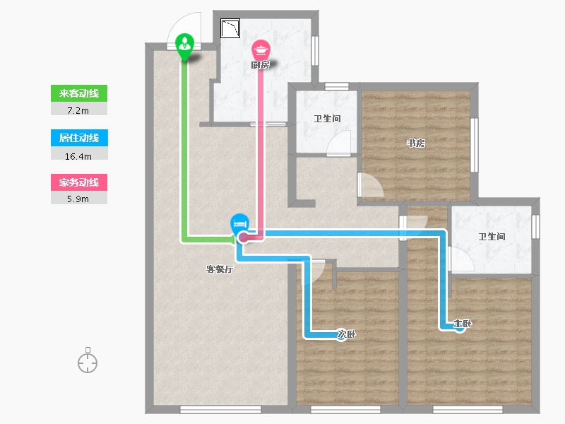 天津-天津市-中海城市广场钻石湾-116.80-户型库-动静线