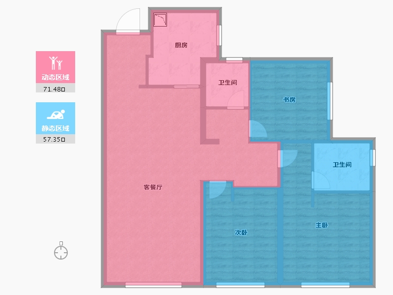 天津-天津市-中海城市广场钻石湾-116.80-户型库-动静分区