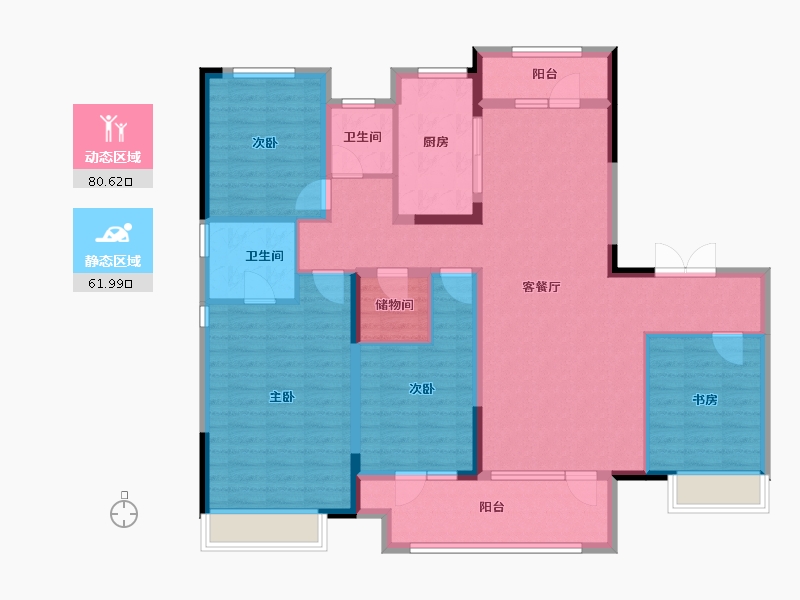 山东省-淄博市-淄博周村吾悦广场​-127.94-户型库-动静分区