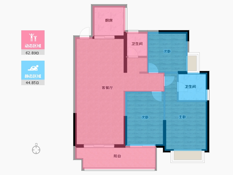 湖南省-长沙市-平吉上府-97.67-户型库-动静分区