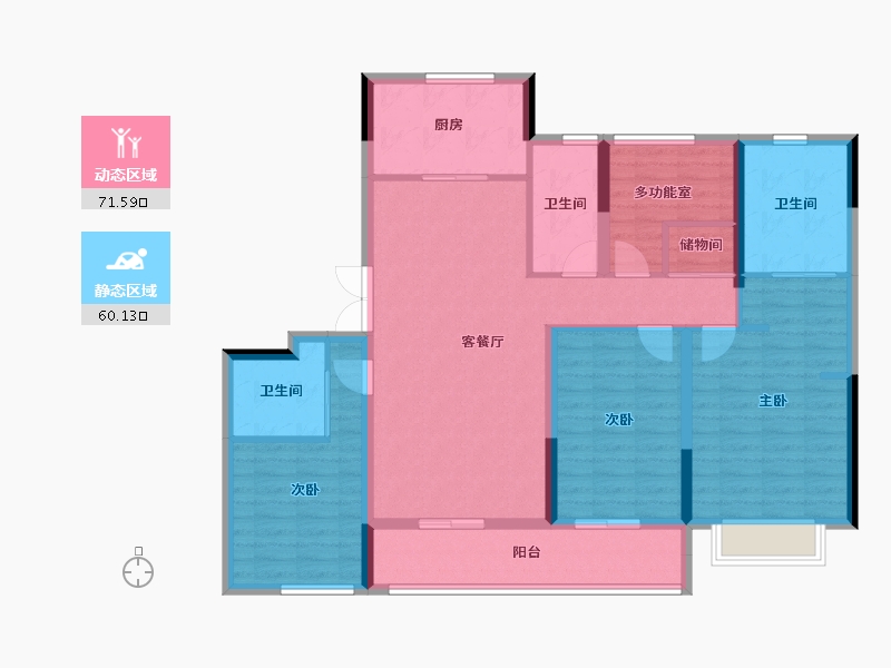 浙江省-宁波市-荣安柳岸风荷-118.09-户型库-动静分区