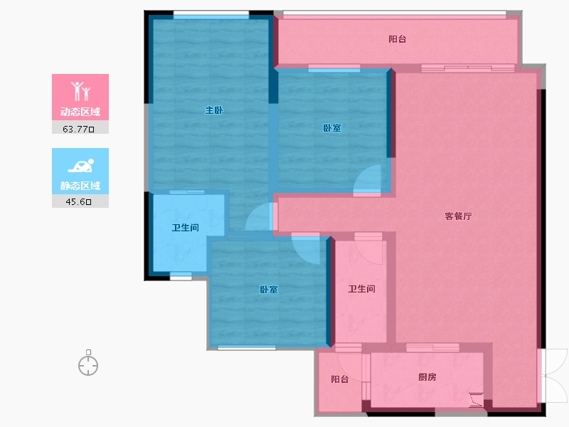 四川省-宜宾市-恒润安宁府-97.39-户型库-动静分区