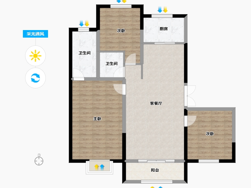 黑龙江省-哈尔滨市-江御府-98.54-户型库-采光通风