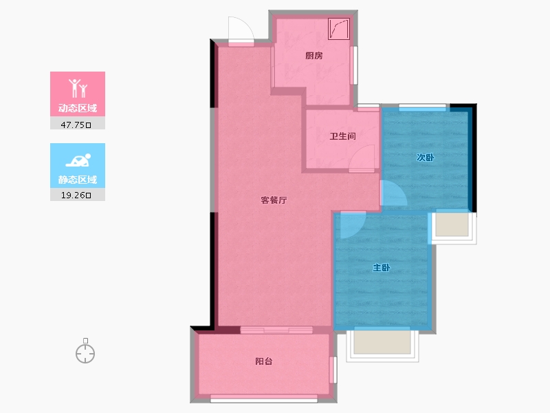 福建省-宁德市-新榕•金溪樾府-60.00-户型库-动静分区