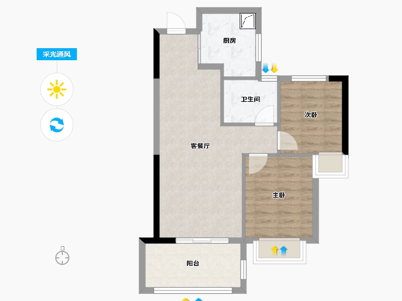 福建省-宁德市-新榕•金溪樾府-60.00-户型库-采光通风