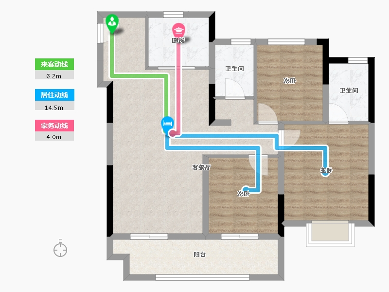 江苏省-常州市-弘阳上坤云革-89.60-户型库-动静线