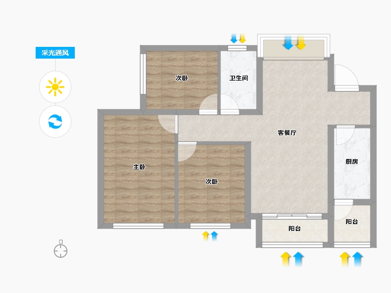 四川省-成都市-天悦世家-71.79-户型库-采光通风