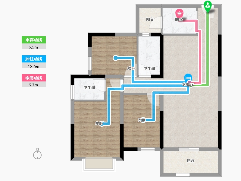 广西壮族自治区-河池市-大化恒刚天誉华府-96.53-户型库-动静线