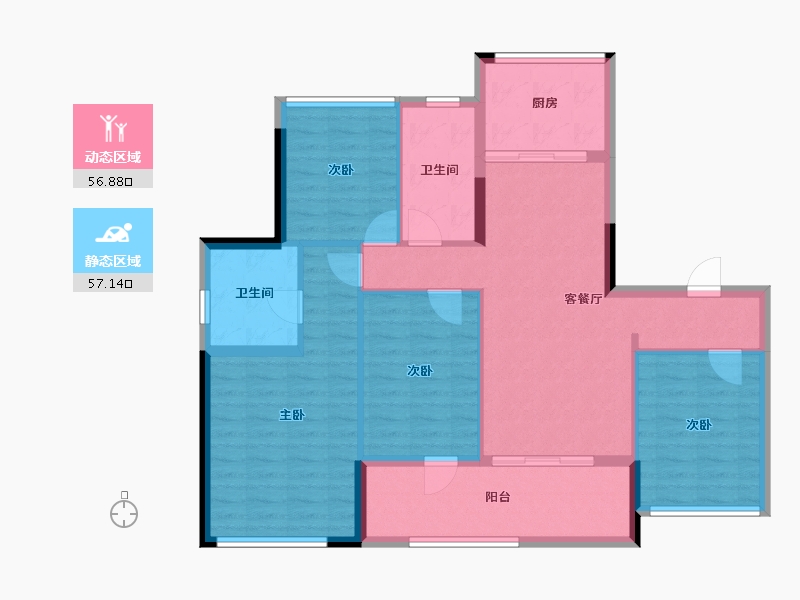 湖北省-武汉市-尚璟瑞府-102.89-户型库-动静分区