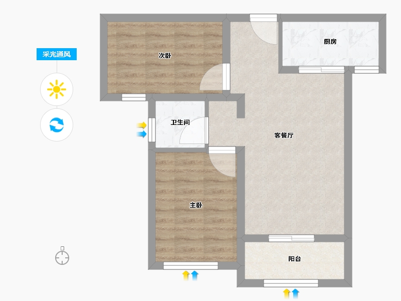 河北省-石家庄市-中南春风南岸-54.06-户型库-采光通风