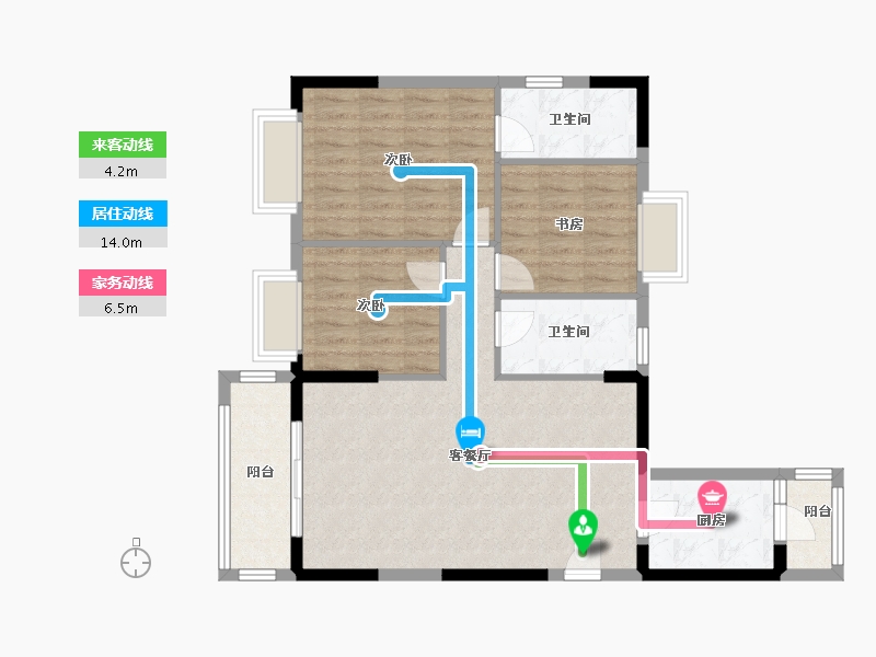 广东省-广州市-花东侨雅苑-86.59-户型库-动静线