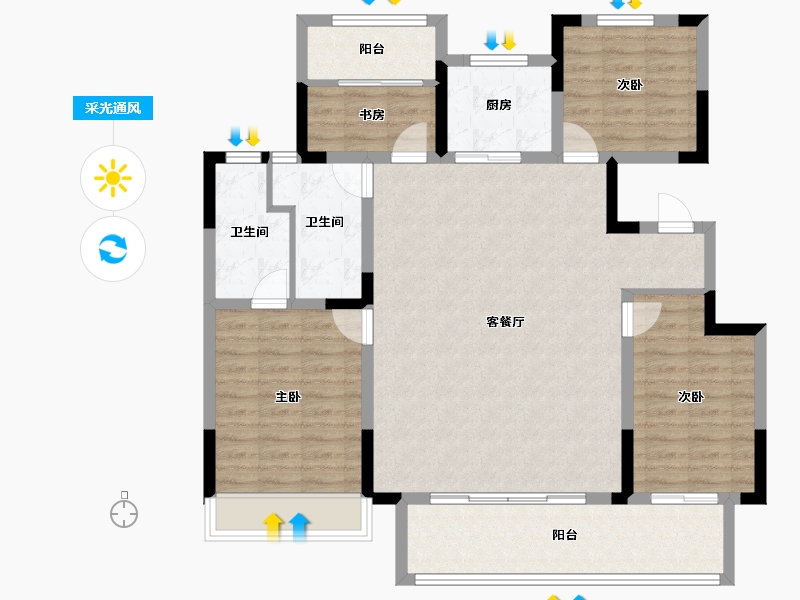 河南省-焦作市-三盛天悦府-114.40-户型库-采光通风