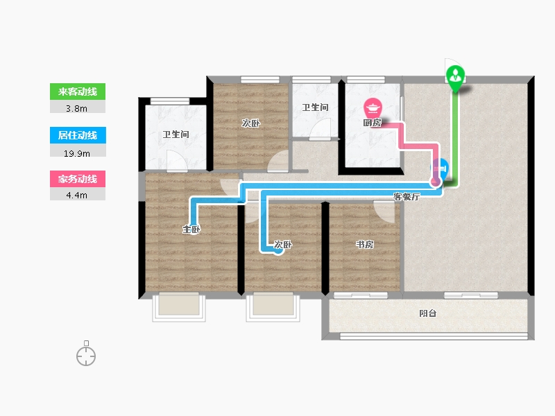 江苏省-南京市-金基雅玥-111.97-户型库-动静线