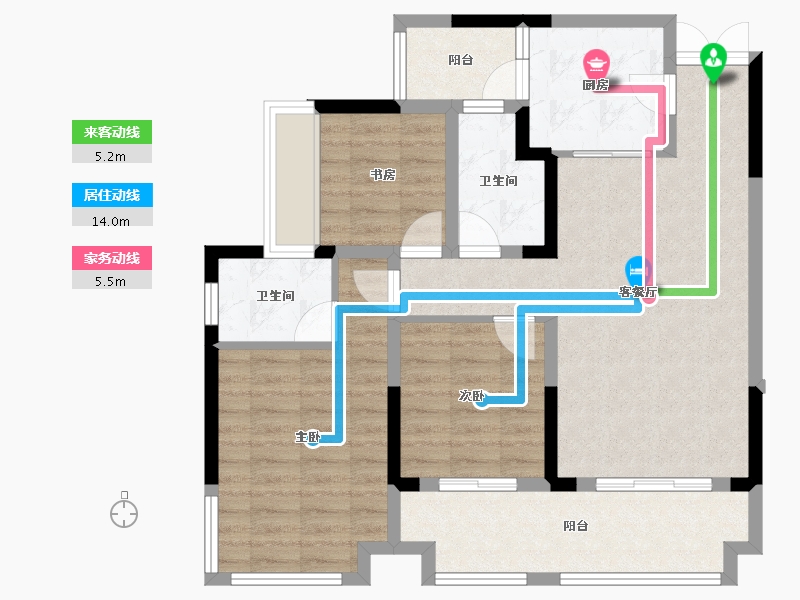 四川省-南充市-龙湾·凤凰台-95.00-户型库-动静线