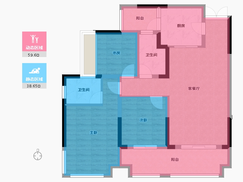 四川省-南充市-龙湾·凤凰台-95.00-户型库-动静分区