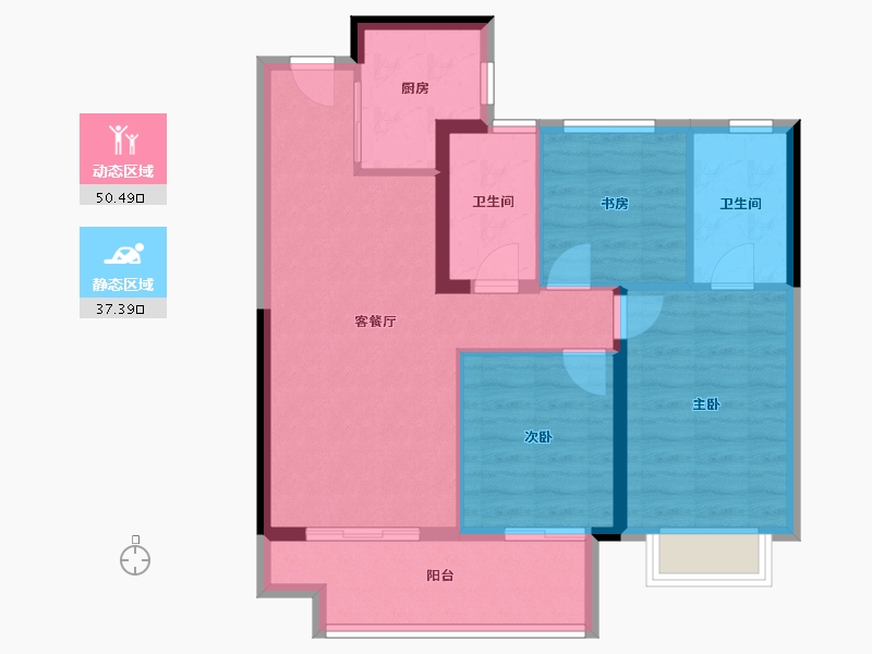 河南省-郑州市-正弘铂悦-78.86-户型库-动静分区