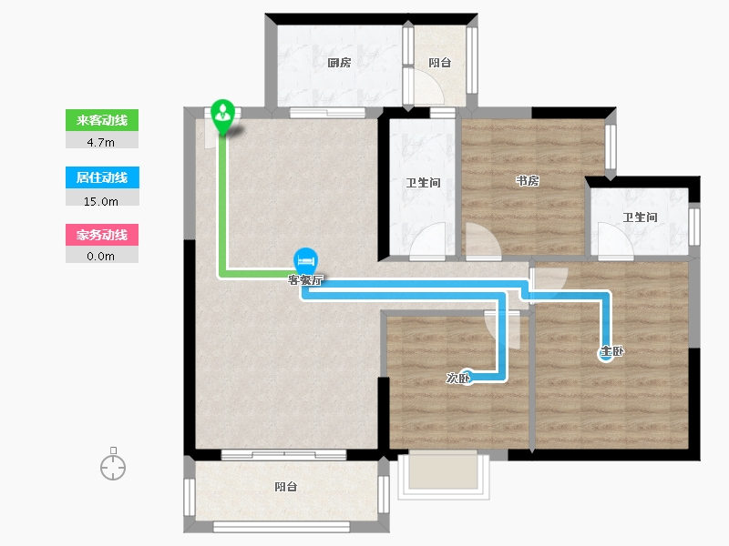 广东省-广州市-花东侨雅苑-83.86-户型库-动静线