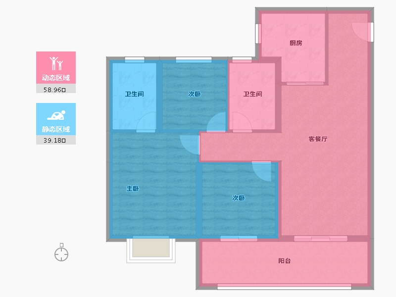 陕西省-咸阳市-金科集美嘉悦-88.00-户型库-动静分区