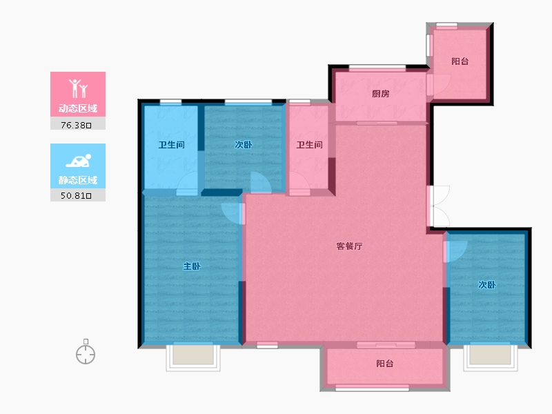 黑龙江省-哈尔滨市-江御府-114.63-户型库-动静分区